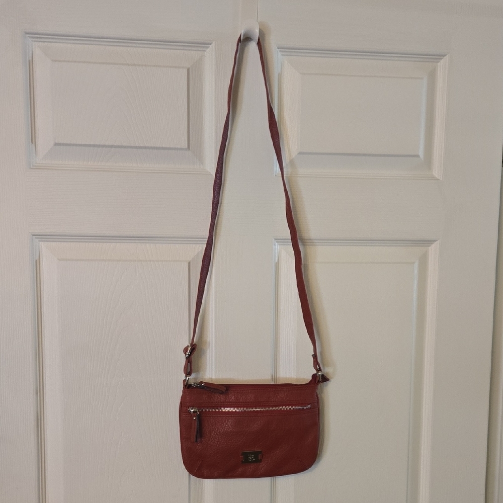 Blueish Red Faux Leather Crossbody Bag By Style & Co.
